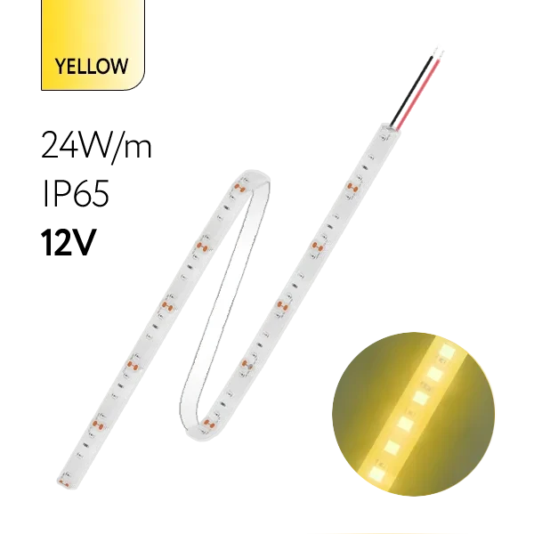 FL-Strip 2835 | 12V IP65 YELLOW 24W/m 2500Lm/m | Катушка - 5 метров | - Светодиодная лента FOTON LIGHTING