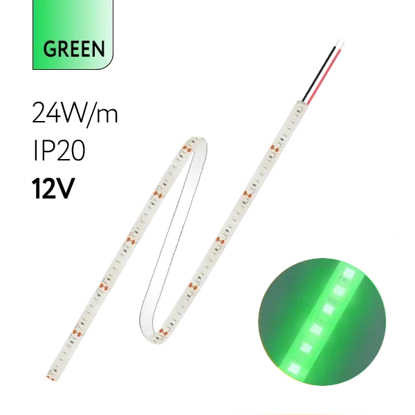 FL-Strip 2835 | 12V IP20 GREEN 24W/m 2500Lm/m | Катушка - 5 метров | - Светодиодная лента FOTON LIGHTING