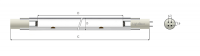 Лампа амальгамная LightBest GPHVA 950T10L/4P 343W 5A (P-32340, ДБ-32340)