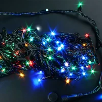 Гирлянда | Нить 20м | МУЛЬТИКОЛОР | Динамика(2 канала 8 режимов) 220V IP54 | Чёрный провод | - RICH LED