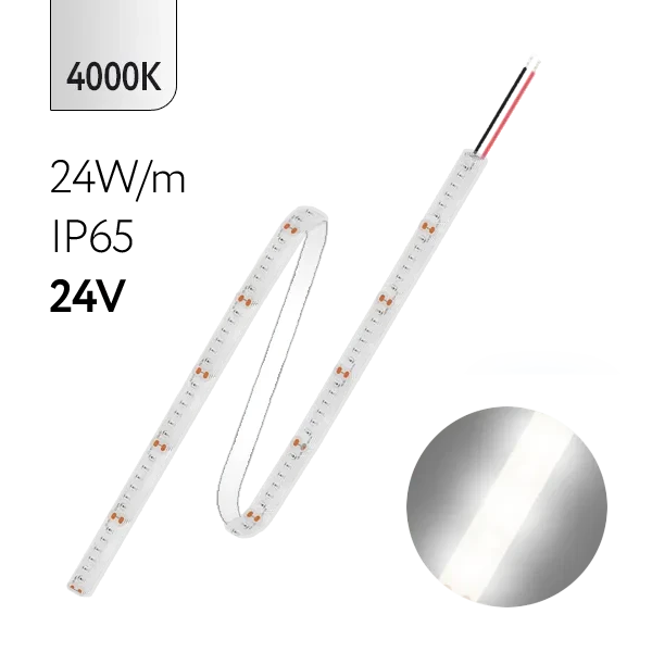 FL-Strip 2835 | 24V IP65 4000K 24W/m 2500Lm/m | Катушка - 5 метров | - Светодиодная лента FOTON LIGHTING