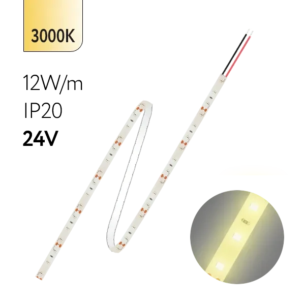 FL-Strip 2835 | 24V IP20 3000K 12W/m 1250Lm/m | Катушка - 5 метров | - Светодиодная лента FOTON LIGHTING