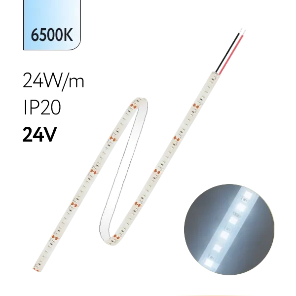 FL-Strip 2835 | 24V IP20 6500K 24W/m 2500Lm/m | Катушка - 5 метров | - Светодиодная лента FOTON LIGHTING