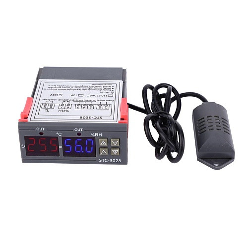 Регулятор температуры и влажности LightBest STC-3028 с датчиком, -20°C +80°C, влажность 0-100% RH