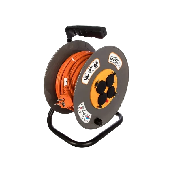 Удлинитель на катушке 4х50м | 16А / 3500W / IP44 / Термозащита / ПВС 3х2.5 | - UNIVersal