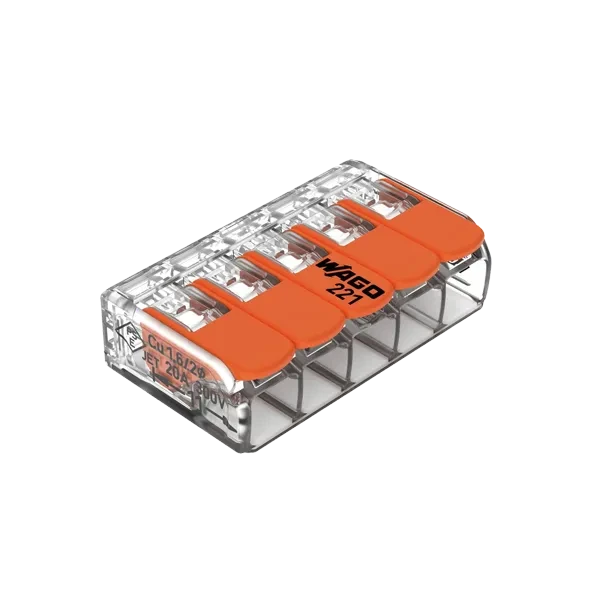 Клемма 221-415 | 5-ти контактная, многоразовая, 32A 450V | - WAGO