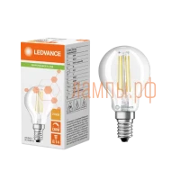 Лампа светодиодная филаментная 4.8W/2700K (=40W) E14 DIM | Шарик | PERFORMANCE CLASS | - LEDVANCE
