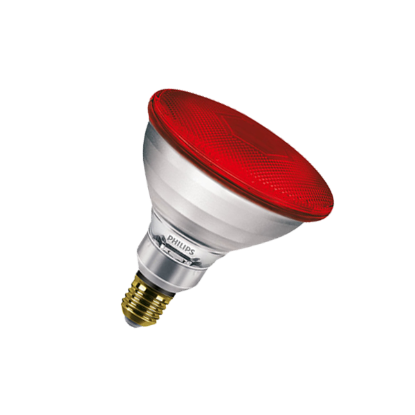 Лампа инфракрасная PAR38 IR175R E27 230V d121x136 красная - PHILIPS
