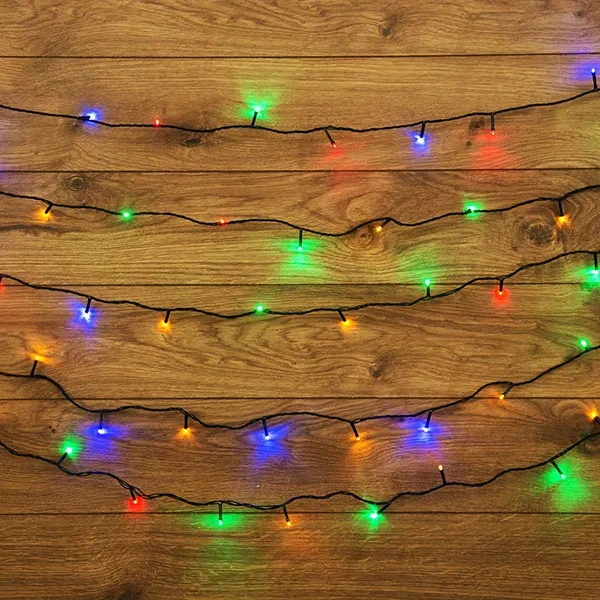 Гирлянда | Твинкл Лайт 6м | МУЛЬТИКОЛОР | 40 LED 8 режимов 220V | Тёмно-зелёный ПВХ | - NEON-NIGHT