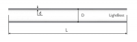 Кварцевая колба LightBest 33x2x1550 откр/закр (ДБ 300, Лазурь М-100, М-250, М-500)