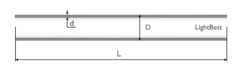 Кварцевая колба LightBest 33x2x1550 откр/закр (ДБ 300, Лазурь М-100, М-250, М-500)