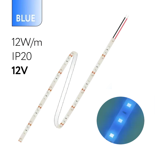 FL-Strip 2835 | 12V IP20 BLUE 12W/m 1250Lm/m | Катушка - 5 метров | - Светодиодная лента FOTON LIGHTING