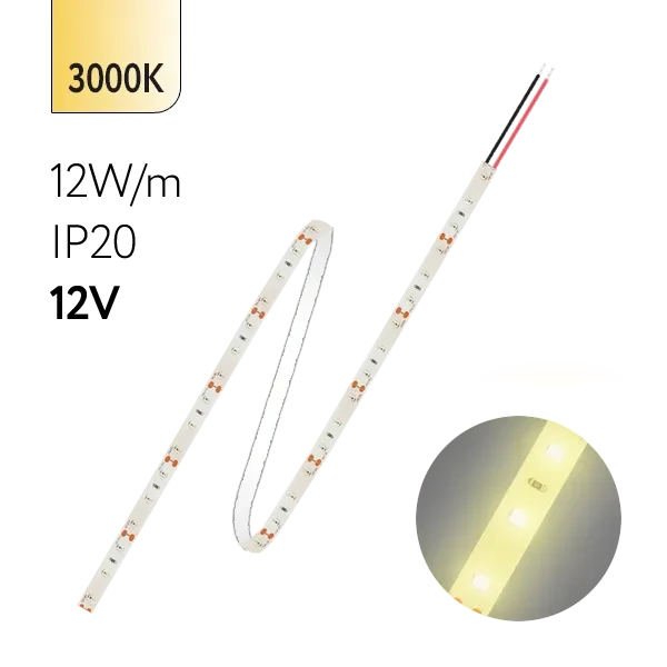 FL-Strip 2835 | 12V IP20 3000K 12W/m 1250Lm/m | Катушка - 5 метров | - Светодиодная лента FOTON LIGHTING