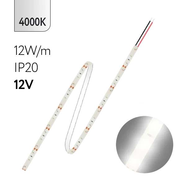 FL-Strip 2835 | 12V IP20 4000K 12W/m 1250Lm/m | Катушка - 5 метров | - Светодиодная лента FOTON LIGHTING