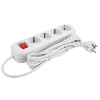 Удлинитель бытовой 4х3м | 13А / 2990W / IP20 / С выключателем / С заземлением / ПВС 3х1 | - UNIVersal
