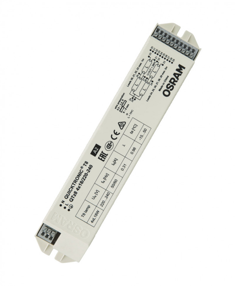 ЭПРА QTZ8 4X18/220-240 VS20 210x40x30mm OSRAM 4008321863362