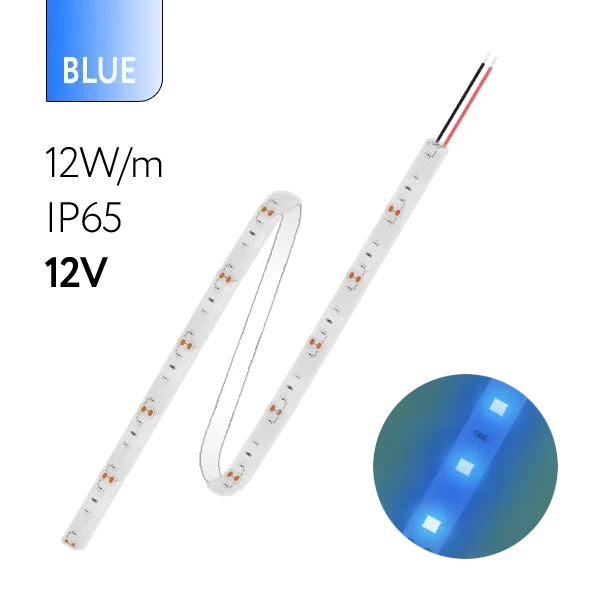 FL-Strip 2835 | 12V IP65 BLUE 12W/m 1250Lm/m | Катушка - 5 метров | - Светодиодная лента FOTON LIGHTING
