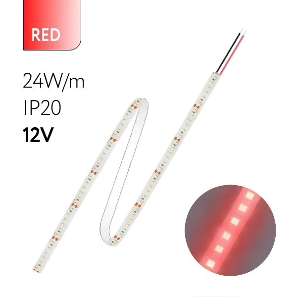 FL-Strip 2835 | 12V IP20 RED 24W/m 2500Lm/m | Катушка - 5 метров | - Светодиодная лента FOTON LIGHTING