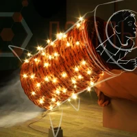 Гирлянда | Нить 10м | БЕЛЫЙ ТЁПЛЫЙ | Мерцающая 220V IP65 | Прозрачный провод | - RICH LED