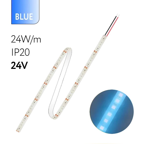 FL-Strip 2835 | 24V IP20 BLUE 24W/m 2500Lm/m | Катушка - 5 метров | - Светодиодная лента FOTON LIGHTING