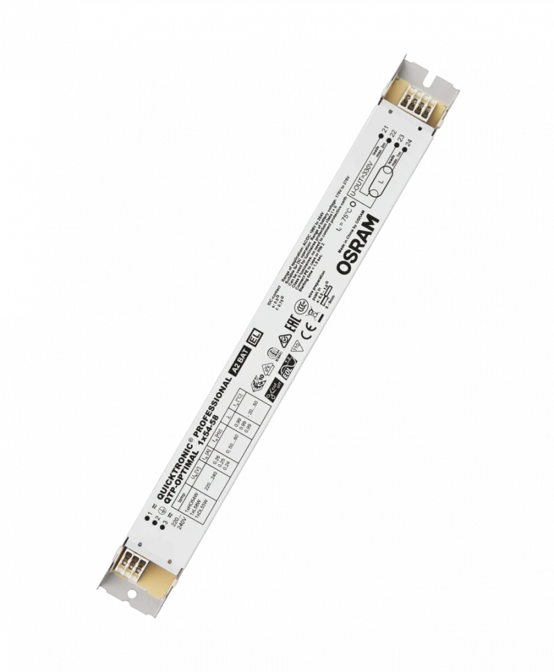 ЭПРА для люминесцентной Т8 и КЛЛ лампы QTP-OPTIMAL 1x54-58W 198-264V 280x30x21mm - OSRAM