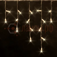Гирлянда | Бахрома мерцающая 3х0,5м | БЕЛЫЙ ТЁПЛЫЙ | Белый провод IP65 220V | - RICH LED