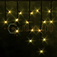 Гирлянда | Бахрома статичная 3х0,5м | БЕЛЫЙ ТЁПЛЫЙ | Чёрный провод IP65 220V | - RICH LED