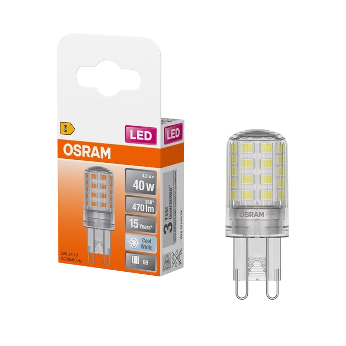 Лампа светодиодная 4.2W/4000K G9 220V | 470Lm d18x49 | - OSRAM