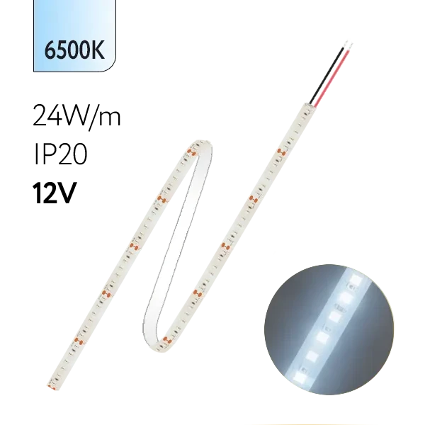 FL-Strip 2835 | 12V IP20 6500K 24W/m 2500Lm/m | Катушка - 5 метров | - Светодиодная лента FOTON LIGHTING
