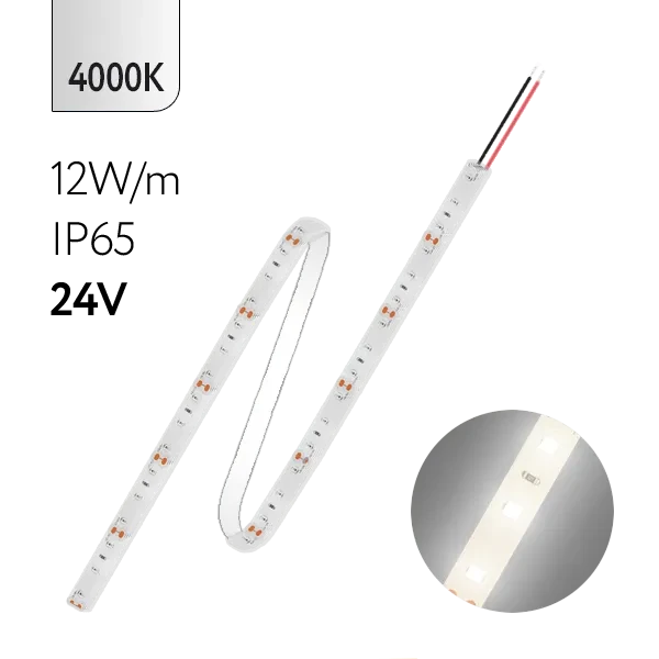 FL-Strip 2835 | 24V IP65 4000K 12W/m 1250Lm/m | Катушка - 5 метров | - Светодиодная лента FOTON LIGHTING